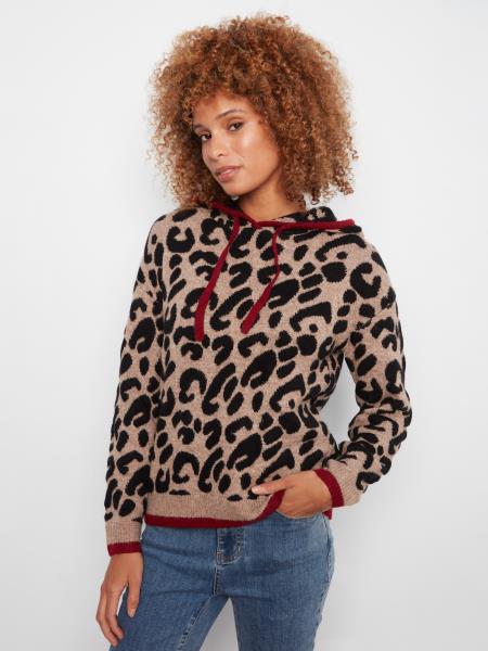 Charlie B C24361 Printed Hoodie Sweater