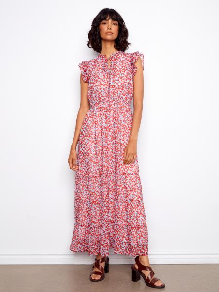 white christmas dresses Into You Chiffon Maxi Dress Black/Lavender / Xs main image 1