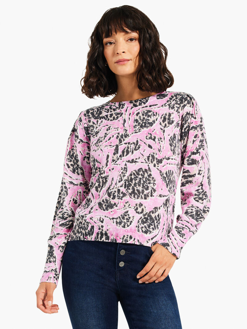 NIC+ZOE 231146 Petal Dot Femme Sleeve Sweater – Cute & Comfy