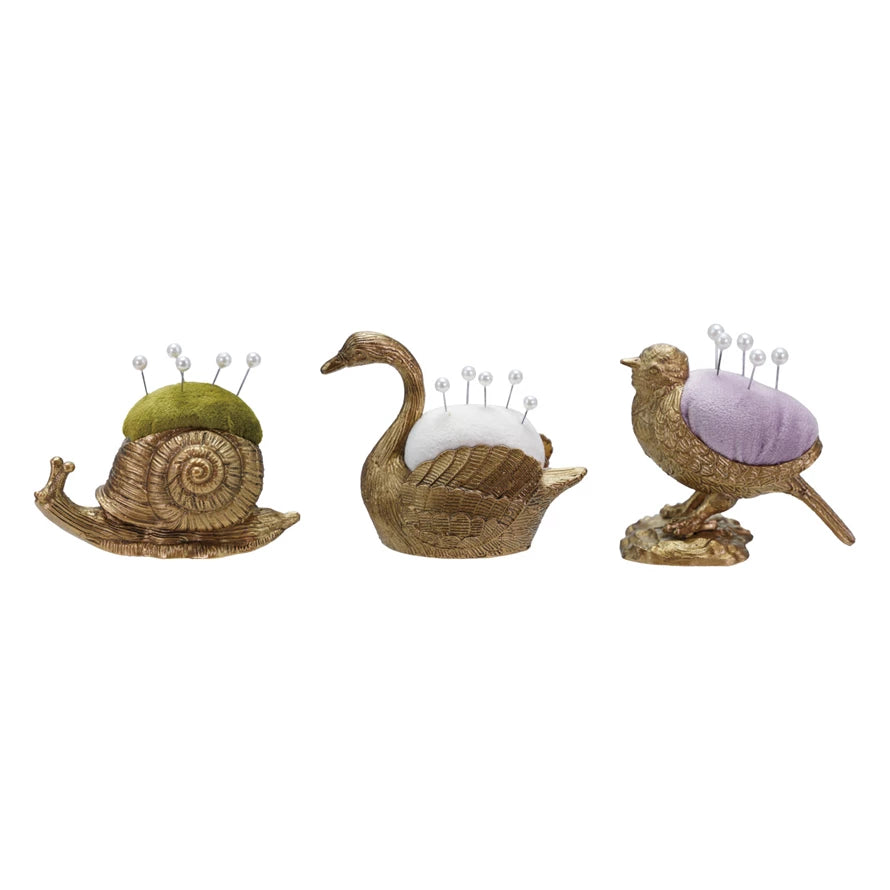小物 SUNSEA 30th PINZ Creative Co-Op DG0780A Velvet Pin Cushion with 5 Pearl Head Pins